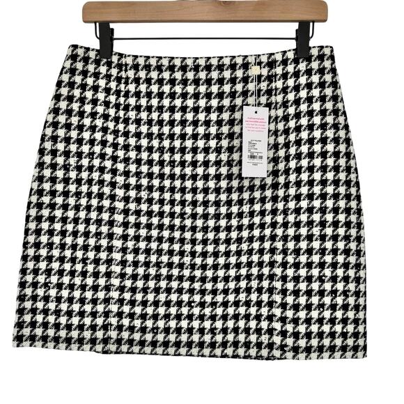 NWT Lilly Pulitzer Kels Mini Skirt Noir Houndstooth Sequin Boucle Size 8 $138 - Picture 5 of 10